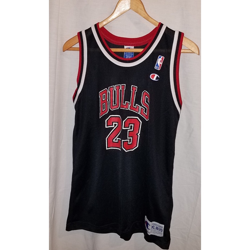 Vintage Champion Michael Jordan Jersey Chicago Bulls #23 NBA  XL 18/20 Black 90s